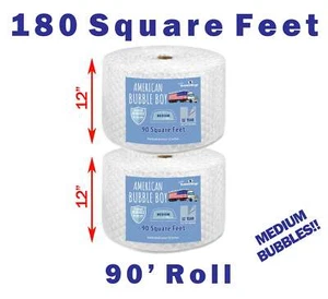 12" Medium (5/16) American Bubble Boy Bubble Wrap- 180 Square feet - Picture 1 of 2