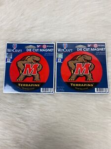 Maryland Terrapins WinCraft 4” Die Cut Magnet 2 PACK!!