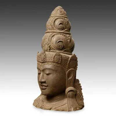 CABEZA DE SHIVA RIVERSTONE HINDUISMO AUSPICIOSO JAVA INDONESIA SIGLO XX. Foto 1 de 4