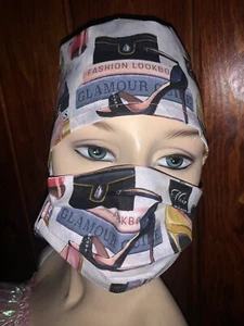 Facemask Fashion Nurse Scrub Cap Hat & Face Mask Set Dentist Gorro De Enfermera - Picture 1 of 3