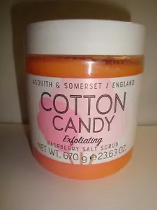 New Asquith & Somerset Body Salt Scrub 19.4 oz Jar - Raspberry Cotton Candy - Picture 1 of 1