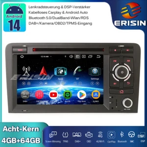 8-Kern Android 14 Autoradio Navi Für AUDI A3 S3 RS3 RNSE-PU DAB+CarPlay Wifi DTV - Bild 1 von 21