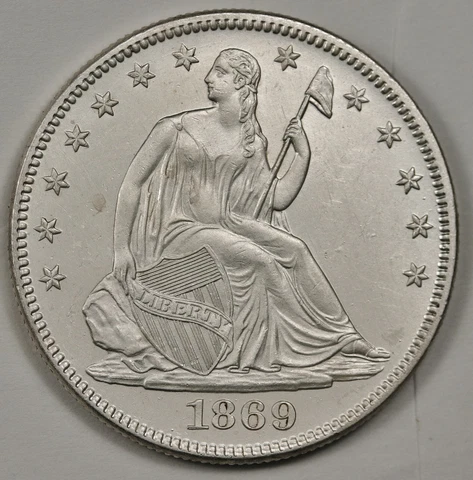 1869 Seated Liberty Half Natural uncleaned choice BU.  143088 Cover