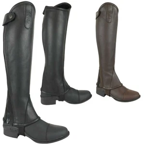 AK Curved Zip Full Grain Leather Horse Riding Half Chaps - Bild 1 von 26