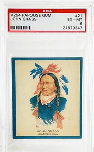 1933 V254 - PAPOOSE GUM - KANADA #21 JOHN GRASS starke Farben PSA 6 - EX/MT - Bild 1 von 2