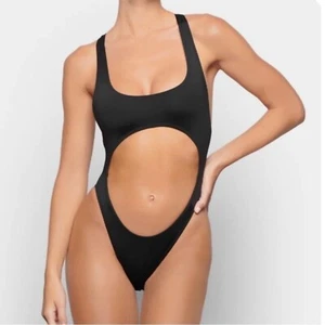 SKIMS Cut Out Monokini Einteiler Badeanzug sexy schwarz Bademode XL - Bild 1 von 8