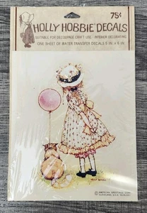 Vtg NOS Holly Hobby Decal Decoupage Craft Girl Cat Grannycore  - Picture 1 of 7