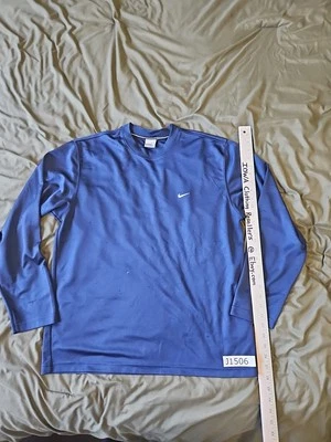 复古耐克男式大号网眼套衫 Swoosh 长袖海军蓝见说明  — 第 1/4 张图片