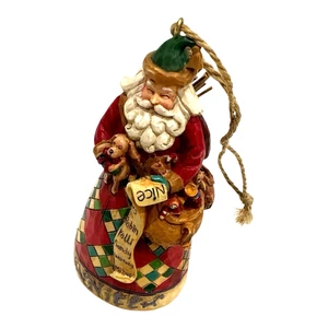 Jim Shore Heartwood Creek 2-seitiger Weihnachtsmann "Er weiß" frech/schön Ornament 4,5 Zoll - Bild 1 von 7