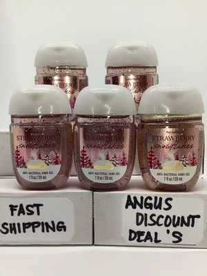 Bath & Body Works 草莓雪花抗沐青洗手液凝胶 1 盎司,5 件 — 第 1/2 张图片