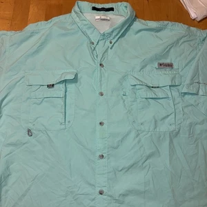 Columbia PFG Shirt Mens 4X Bahama Lt Green Nylon Vented Short Sleeve Omni Shade - Picture 1 of 8