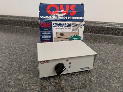 QVS ABCD 4 Channel Data PS2 VGA Monitor Gold Plated Switch CLEAN NICE - Image 1 of 2