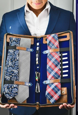 Estuche de corbata organizador de corbata de viaje para hombres Soporte de corbata Estuche de viaje para hombres Foto 1 de 4