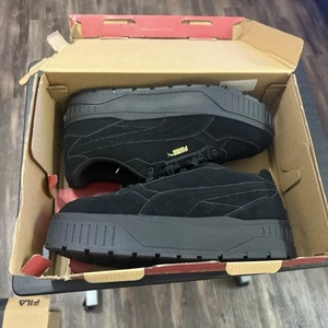 Puma Karmen II Idol Women’s 11 Black Casual Suede Shoes Chunky Sneakers - Picture 1 of 8