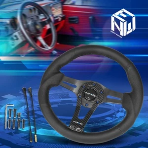 NRG Innovations RST-002RCF 320mm 6-Bolt Carbon Fiber Steering Wheel w/Button - Picture 1 of 6