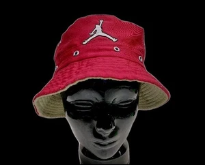 Vintage Nike Jordan Metal Jumpman Red Woven Bucket Hat Size 7⅛ - Picture 1 of 11