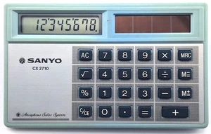 Calculadora de colección Sanyo CX 2710 con energía solar probada hecha en Japón - Imagen 1 de 4