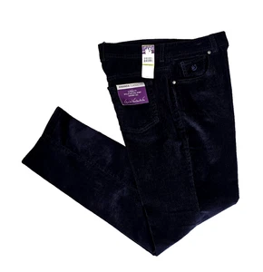 NWT Gloria Vanderbilt Women’s Amanda Classic Fit Dk Blue Corduroy Pants-size 14 - Picture 1 of 9