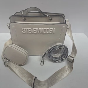 Tik Tok Famous Steve Madden White Bevelyn Crossbody Bag - Picture 1 of 6