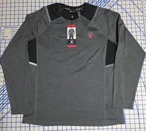 Spyder Mens Active Midweight Long Sleeve Baselayer Shirt Gray,Black Size Medium - Picture 1 of 10