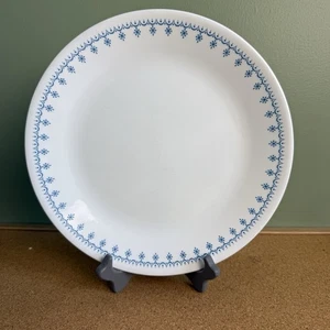 Nicht mehr produziert (1970er) Corning Corelle Schneeflocke blau Essteller 8er Set LESEN - Bild 1 von 12