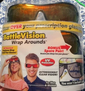 BattleVision Sunglasses Blue Block Wrap Arounds Polarized -2 Pairs UV Protection - Picture 1 of 10