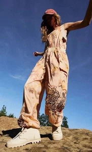Free People Colorburst One Piece Size XS Embroidered Jumpsuit - Picture 1 of 14