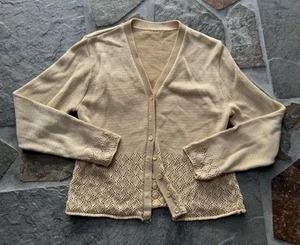 Gold Button Down Cardigan Sweater Unbranded - No Tags EUC - Picture 1 of 6