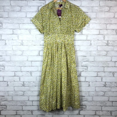 Camisa-vestido de cintura ajustada J.Crew em tecido amarelo Liberty® Eliza reg. 8 BY790 - Imagem 1 de 4