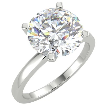 3.34 Ct Round Cut SI1/E Solitaire Diamond Engagement Ring 14K White Gold - Image 1 of 4