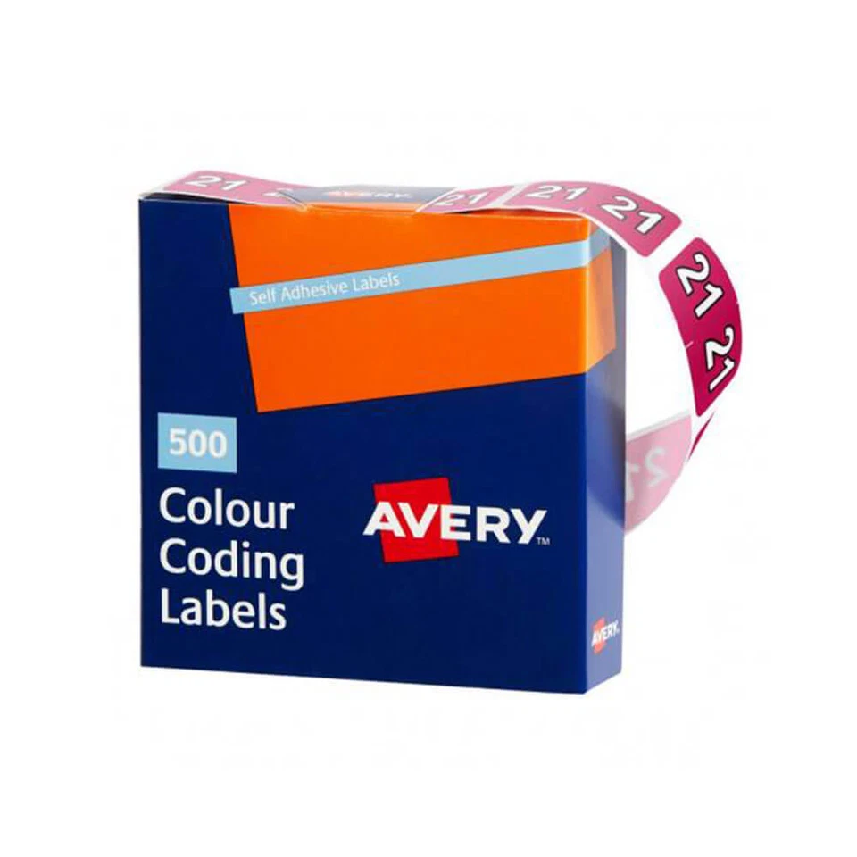Avery Premium Codificación de Colores 21 Etiquetas 25x38mm Magenta Pack de 500 Alta Calidad Foto 1 de 1