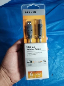 New Belkin USB 2.0 Printer Cable 6 Feet NIB - Picture 1 of 2