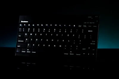 Brookstone bluetooth keyboard rechargeable battery micro usb ultra slim - Image 1 of 2