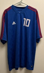 Adidas ClimaLite Blue Training Soccer Jersey #10 XL Outdoors Sports Men Run - Picture 1 of 11