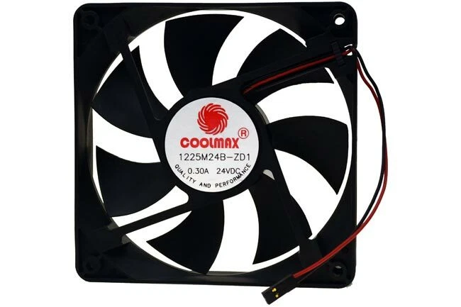 Coolmax 1225M24B-ZD1 120mm 24V Dual Ball Brushless Tubeaxial Fan, 2Pin - Image 1 of 2