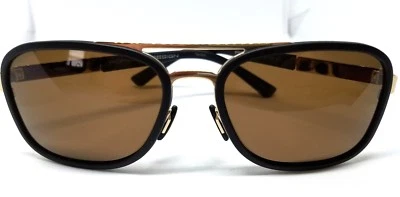 Gafas de sol Porsche Design P8553 B130 titanio lentes marrones marco dorado/negro #78 Foto 1 de 4
