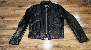 Vintage 70s Brooks Leather Motorcycle Jacket Biker Talon Zipper Distressed - Picture 1 of 9