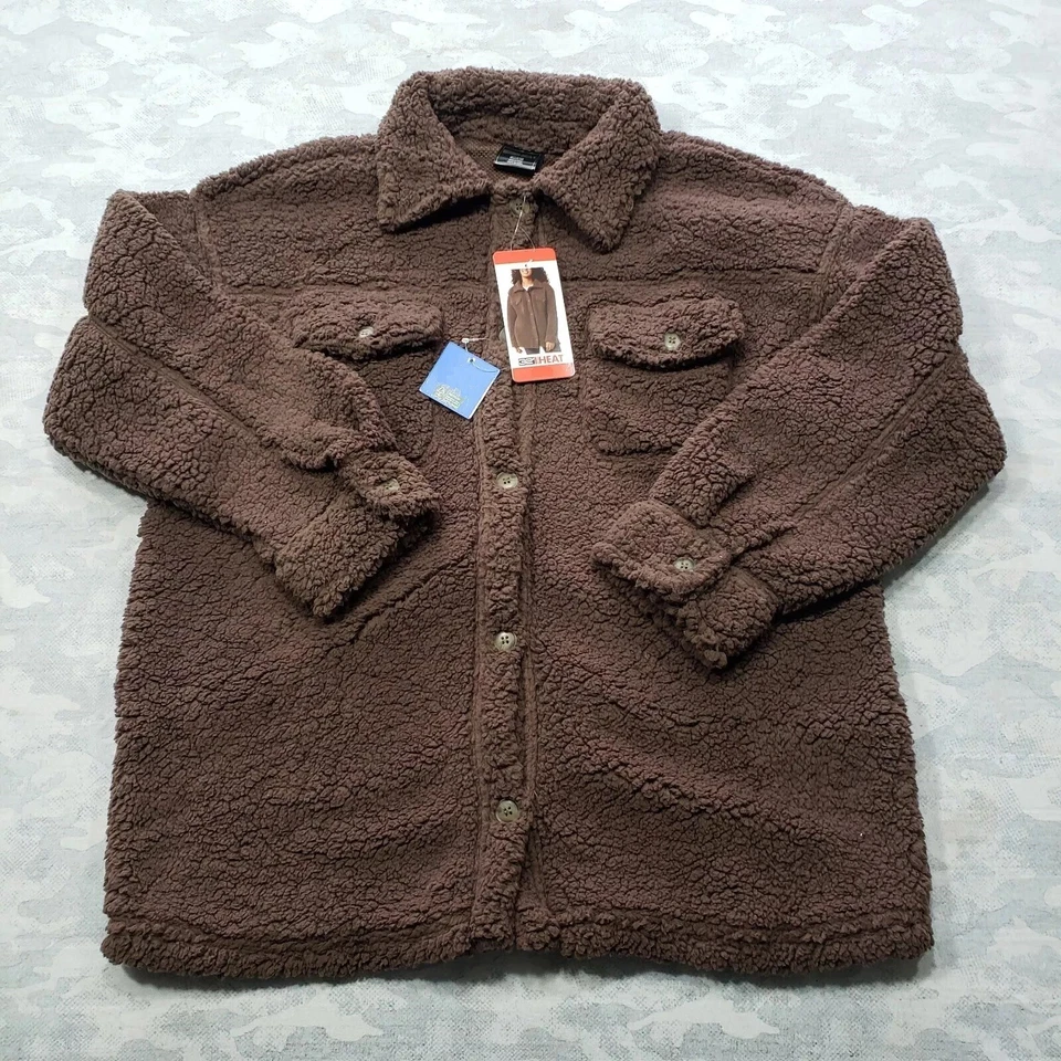 NWoT 32 Degrees Heat Mujer Sherpa Peluche Camisa Chaqueta Talla XL/2XL $80 JK637 Foto 1 de 2