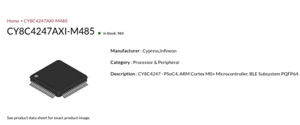New Infineon Cypress 48 MHz ARM PSOC 4 - 128 KB Flash 16 KB SRAM CAN LCD QFP64 - Picture 1 of 1