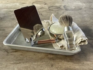 Vintage Polished Stainless Steel Shaving Mirror Shatterproof Great Gifts for Him - Picture 1 of 4