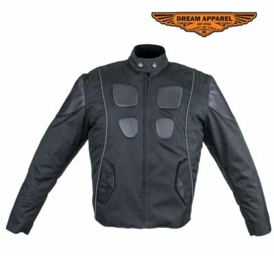 Mens Textile Motorcycle Jacket Leather Padding - Image 1 of 4