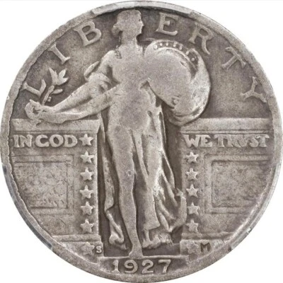 1927-S Standing Liberty Quarter PCGS VG-10, free shipping - Image 1 of 3