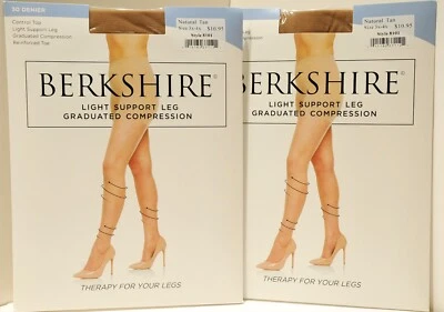 Pantimedias Berkshire 30 denier soporte ligero transparente talla 3x-4x 2 pares bronceado natural Foto 1 de 3
