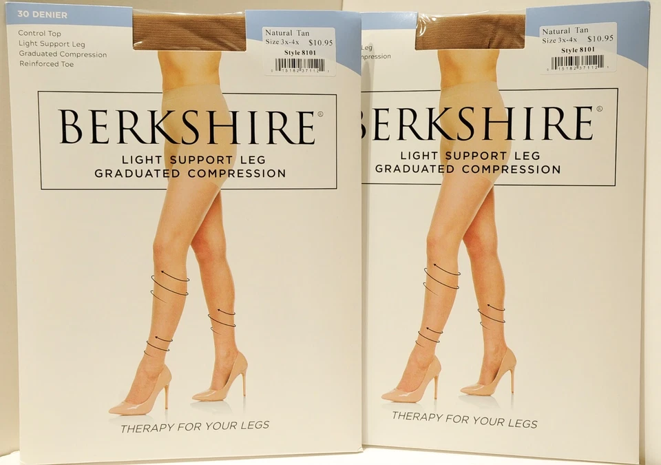 Berkshire Women's Relief 30 Light Support Control Top Pantyhose Nude Size 1-2