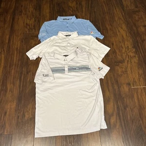 Qty 3 Travis Mathew Polo Shirt Men’s L Golf American Century Championship Patch - Picture 1 of 21