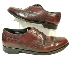 Florsheim Wingtip Leather Dress Shoes Mens 10.5 D Oxford Burgundy Brogues 30353 - Picture 1 of 9