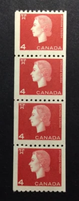 BroadviewStamps COIL SALE!  Canada #408i jump strip of 4. MNH F-VF. CV$36 - Image 1 of 2