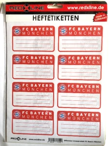 FC Bayern München Heftetiketen Aufkleber Fussball Neu 8 Stück  - Bild 1 von 1