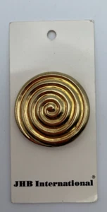 JHB International Retro Swirled Gold Button 1-1/2 Inch Round Shank 95164 - Picture 1 of 7