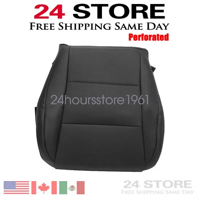 Fits 2013-2018 Lexus ES350 ES300h Passenger Bottom PERF Leather Seat Cover Black - Image 1 of 4